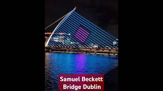 Samuel Beckett Bridge lit up for Christmas discoverireland christmaslights riverliffey dublin [upl. by Eniamrahc]