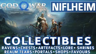 God of War  Niflheim All Collectible Locations Favors Valkyries Shops Realm Tears  100 [upl. by Lula]