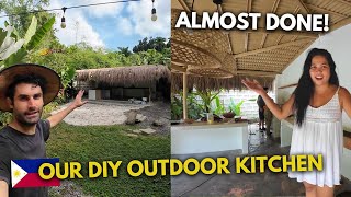 Building Our DIY Outdoor Kitchen in the Philippines Almost Finished [upl. by Ainniz]