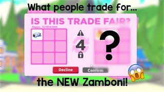 What people trade for the NEW Zamboni vehicle  Adopt Me [upl. by Yam]