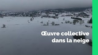 Autrans  Une oeuvre collective dans la neige [upl. by Namreh]