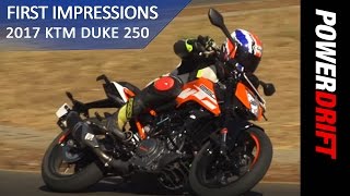 KTM Duke 250 2017  First Ride  PowerDrift [upl. by Ydnor279]