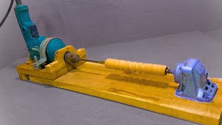 Transform Your Hand Drill into a Mini Wood Lathe with Ease [upl. by Collier]