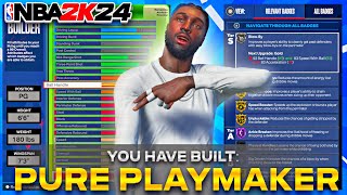 THE PURE PLAYMAKER BUILD I SHOULD OF MADE ON NBA 2K24 BEST PLAYMAKER BUILD ON 2K24 [upl. by Noj288]