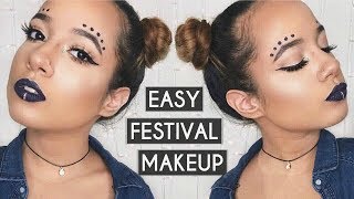 Easy Festival Makeup Tutorial  Nicolette Rivera [upl. by Akimehs]