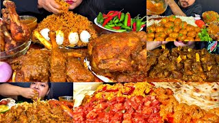 ASMR EATING SPICY MUTTON CURRY CHICKEN BIRYANI EGGS  BEST INDIAN FOOD MUKBANG Foodie India [upl. by Eniamej]