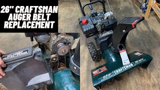 How to Install Auger Drive Belt Craftsman 26” Snow Thrower [upl. by Aicek71]