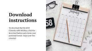 Feb 2024 Calendar with Holidays Free Download  Shareable online calendar and scheduling [upl. by Koa]