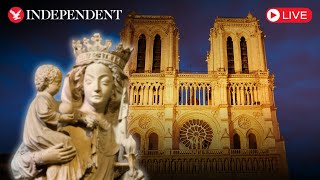 Live Notre Dame welcomes back restored Virgin Mary statue [upl. by Tristis110]