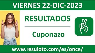 Resultado del sorteo Cuponazo del viernes 22 de diciembre de 2023 [upl. by Duane225]