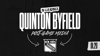 Forward Quinton Byfield  012024 LA Kings Win over New York Rangers  Postgame Media [upl. by Ybot]