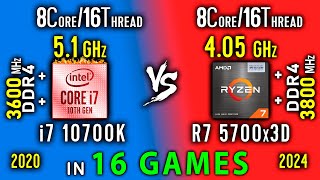 i7 10700K OC vs Ryzen 7 5700x3D Test in 16 Games or i7 10700K vs R7 5800x3D [upl. by Sallee82]