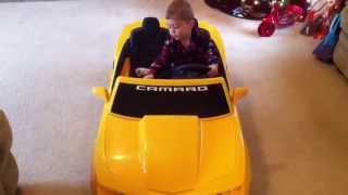 3 year old boy driving his new Camaro Power Wheels [upl. by Noek14]