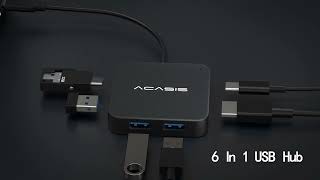 ACASIS HC31 6 in 1 USB C Hub with 4K HDMI PD 100 W 3 USB A 30 Port 1 USB C Hub 30 [upl. by Nit]