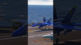 Successfully Fighter Jet Landing On The Carrier msfs landing aircraftcarrier [upl. by Hgielsel]