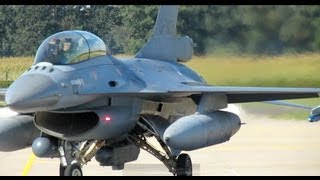 Nice Departure F16B Dutch AF J369 Volkel Airbase [upl. by Mayer23]