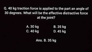 40 kg traction force is applied to the part an angle of 30 degrees [upl. by Alic]