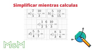 Cómo simplificar en multiplicaciones y divisiones con fracciones Mica [upl. by Naitsirhk837]