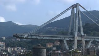 Genoa holds minute of silence for bridge victims [upl. by Drannel734]