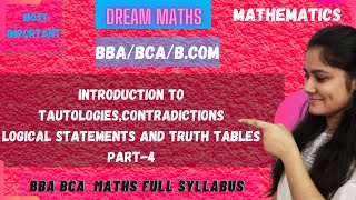 How to solve Questions of tautologies and contradictionsBBA MathsBCA Maths [upl. by Kieran]