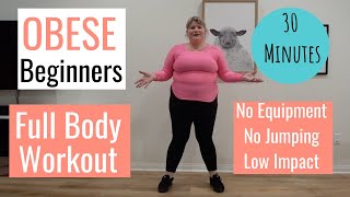 PLUS SIZE Full body Workout  Obese Beginner Workout Low Impact  No Equipment  No Jumping [upl. by Iand]