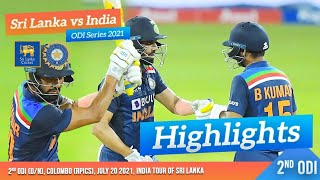 2nd ODI Highlights  Sri Lanka vs India 2021 [upl. by Fennelly]