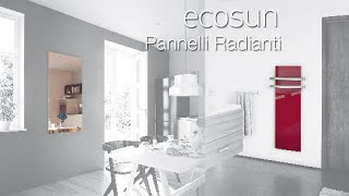 Riscaldamento a parete o soffitto con Pannelli Radianti Ecosun in vetro ceramica e a specchio [upl. by Harleigh487]