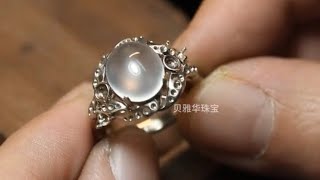 Making a ring for an Unique Jade [upl. by Anitsirt]