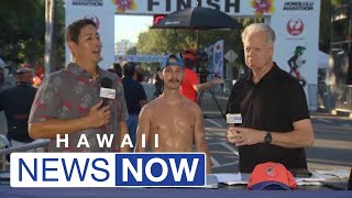 Jeremy Morgan is 1st Hawaii resident to finish Honolulu Marathon 2023 [upl. by Travis]