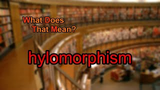 What does hylomorphism mean [upl. by Olivero161]