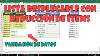 Lista desplegable con reducción de ítems  Validación de datos [upl. by Sokim403]