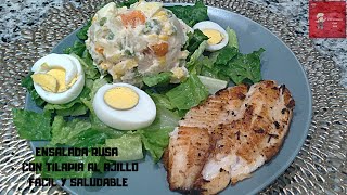 ENSALADA RUSA CON TILAPIA AL AJILLO [upl. by Biegel]