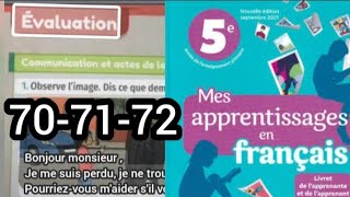 mes apprentissages en français 5 AP page 70 71 72 évaluation [upl. by Eiclehc]