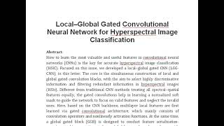 Local–Global Gated Convolutional Neural Network for Hyperspectral Image Classification [upl. by Lorrad]