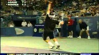 Cincinnati 2004 Semifinals AGASSI V RODDICK Part 23 [upl. by Adnale]