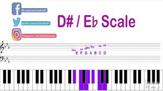 How to play Dsharp D or Eflat E♭ Scale on Keyboard  Lesson  4 [upl. by Fia]