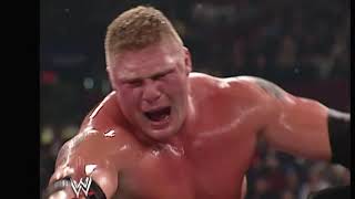 Brock Lesnar amp Chris Benoit VS Team Angle in a 2 on 3 Handicap Match Cruiserwe WWE NO WAY OUT 2003 [upl. by Ynaffet]