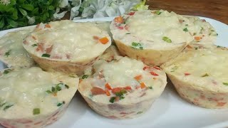 SUPER EASY EGG CUP RECIPE  HEALTHY BREAKFAST RECIPE [upl. by Atiekahs]