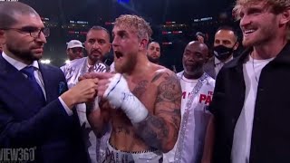 JAKE PAUL POST FIGHT INTERVIEW AFTER KNOCKING OUT TYRON WOODLEY [upl. by Caria693]