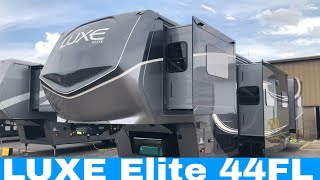 Luxe Elite 44FL  Luxury 5th Wheel  Front Living floor plan [upl. by Hayouqes]