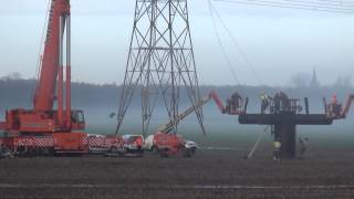 Telekraan verplaatst hoogspanningsmast voor hoogwatergeul Heerde Wapenveld [upl. by Studner299]