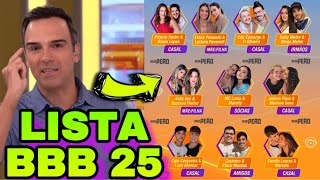 BBB 25 VAZA LISTA DO CAMAROTE COM 10 DUPLAS  Atualização 25 de Novembro [upl. by Llamaj]