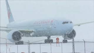 Heavies in Heavy Snow at Toronto Pearson YYZ Feb 2017 [upl. by Drusi813]