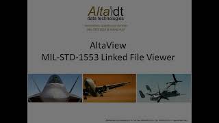 AltaView  MILSTD1553 Linked File Viewer [upl. by Chadd]