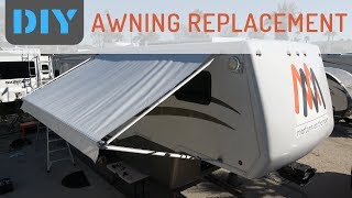 How Easy is it to Replace RV Awning Fabric  Replacing AampE Awning amp Slide Topper with Tough Top [upl. by Tyler155]