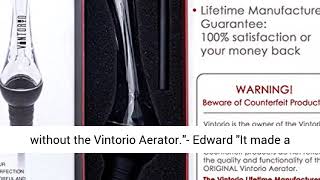 Vintorio Wine Aerator Pourer  Premium Aerating Pourer and Decanter Spout Black [upl. by Elwaine]