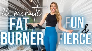 20minute FUN amp FIERCE FAT BURNER cycling workout [upl. by Cicenia]