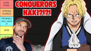 ONE PIECE CHARACTERS CHANCES AT HAVING CONQ HAKI Tier List [upl. by Leavy]