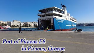 Walking in Greece Port of Piraeus E8 in Piraeus ORANGE ua [upl. by Carlo751]