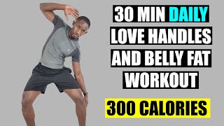 30Minute DAILY LOVE HANDLES AND BELLY FAT Standing Workout 🔥300 Calories🔥 [upl. by Atinas]